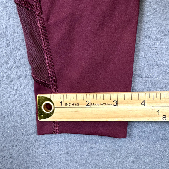 Lululemon Size 4 Wunder Under High Rise Mesh Tight 27" Garnet Burgundy Purple - Picture 8 of 9